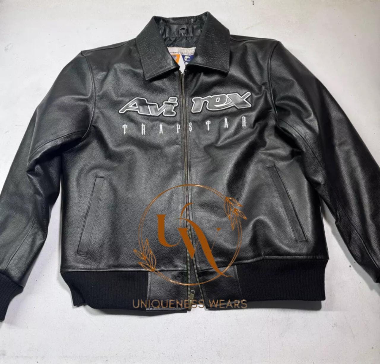 Avirex X Trapstar Edition All New Black Color Genuine Leather