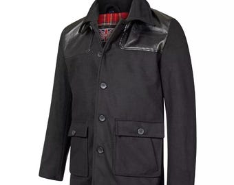 Vintage 1960s 70's Arthur Miller Ltd Heavy Grey Wool Donkey Jacket