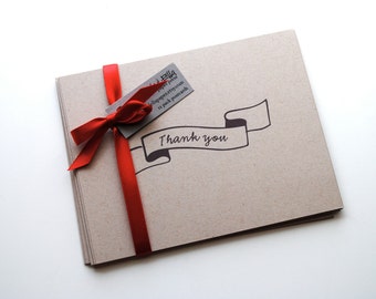 Holiday Thank You Postcards: 12 Pack, Recycled Kraft Postcards, Blank Postcards,