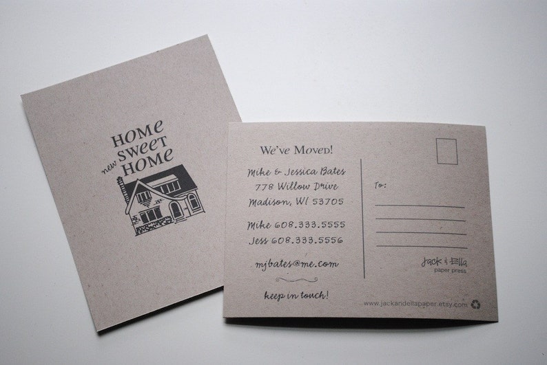 Change of Address Postcards Home Sweet Home Style Set of 40 Etsy