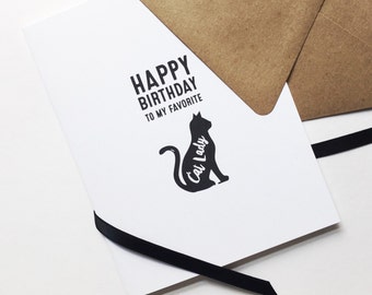 Happy Birthday to my Favorite Cat Lady Greeting Card, #catlady