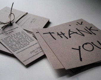 12-Pack Thank You Postcards: Kraft Thank You Postcards, Simple Stationery, Blank Postcards