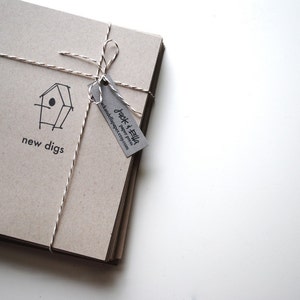 Lot de 40 cartes postales pour changement d'adresse (style New Digs) - Nouvelle adresse, Cartes postales recyclées, Faire-part de déménagement, Kraft