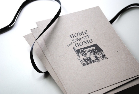 Change of Address Postcards: Home Sweet Home Style - set of 40 - Moving announcement, Recycled postcards, New address, Kraft