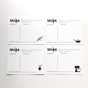 recipe card set of 20, foodie gift, recycled image 3