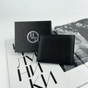 Carteras de cuero para hombre, billetera delgada plegable, regalo para él, billetera elegante para todos los días, diseño compacto para uso diario, regalo perfecto para esposo