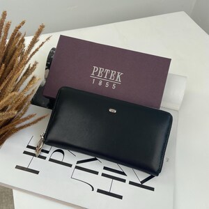 Cartera de cuero de primera calidad, billetera para hombre, regalo de cumpleaños para él, regalo para esposo, monedero, billetera