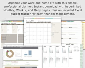 OneNote Planner 2026 & Excel Budget Tracker | 家計管理、財務、仕事の生産性向上のためのデジタルプランナー