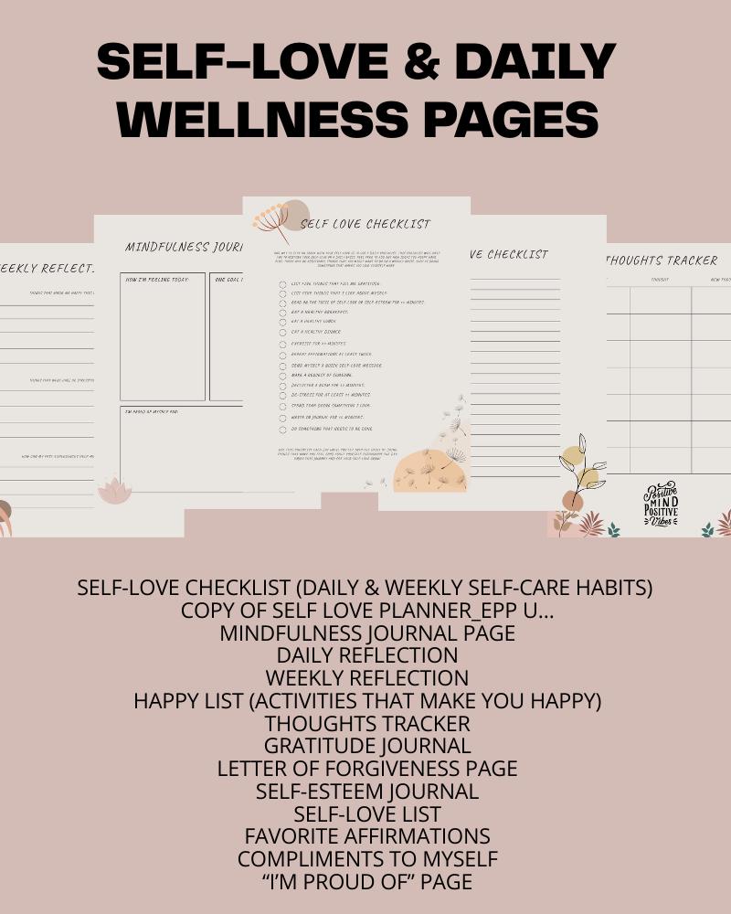 Self Love Planner Printable | Mental Wellness Journal PDF | Self Care ...