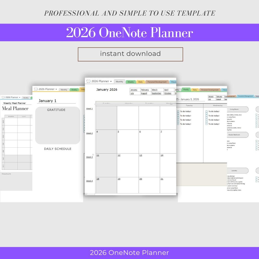 Shared Task List Onenote Upgrade Your Year With the 2026 Ultimate Onenote Digital Companion ...