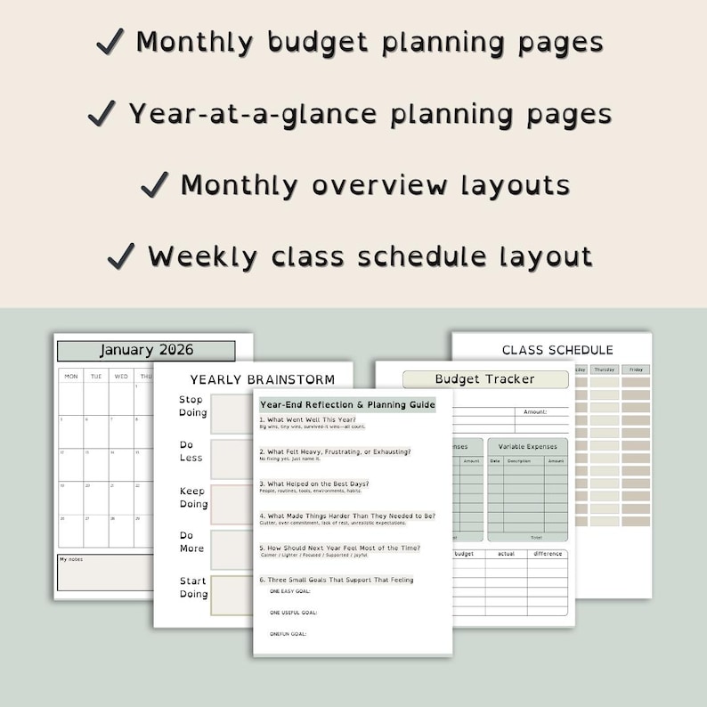 ADHD Student Planner 2026/2027 | Assignment Tracker | Brain Dump | Printable A5 | US Letter | Dyslexia-Friendly image 2