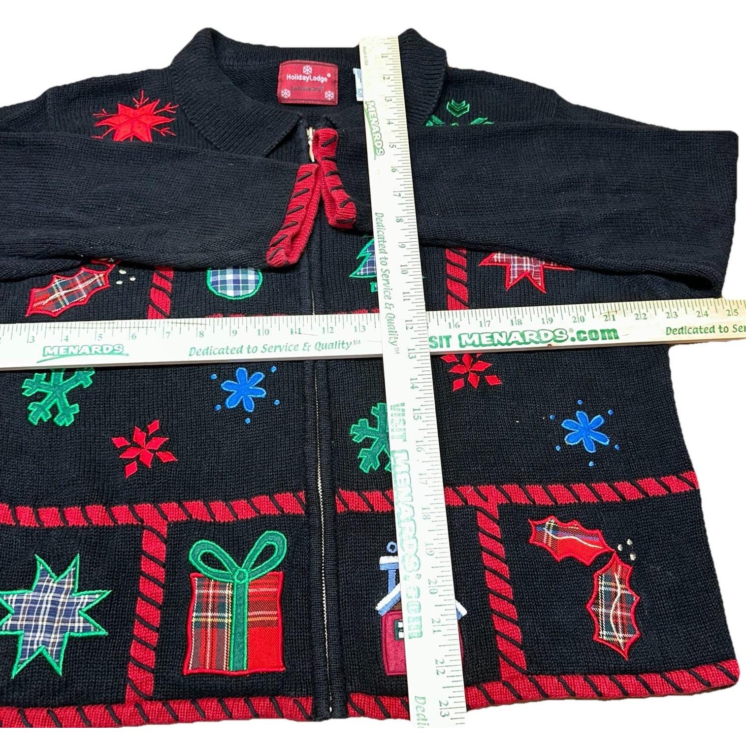 Vintage North Crest Holiday Lodge Full Zip Cardigan Sweater
