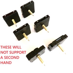 Six High Torque Silent Sweep Clock Movements With The Extended Shaft, 15/16" Threaded, Total 1-1/4" Including Hand Stem, Extra Long