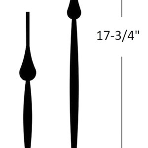 May include: Black clock hands with a pointed tip. The longer hand measures 17-3/4 inches.