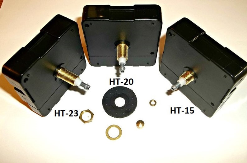 High Torque Quartz Clock Movement Silent Sweep with 12 Large Spaded Hands No6 Wall Mounting Hub and  Deluxe Hour  Numbers