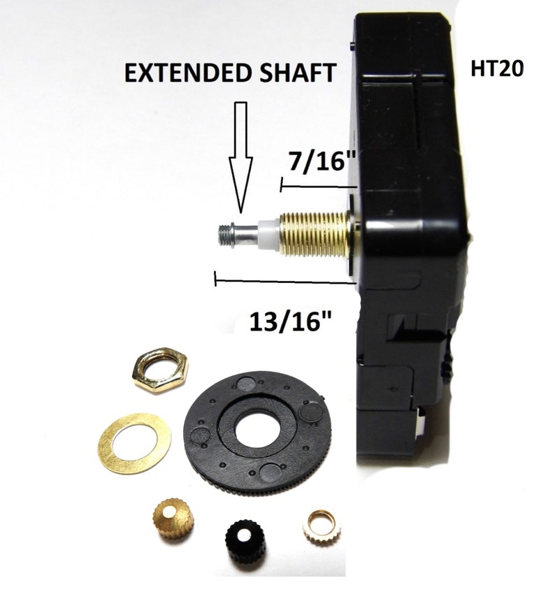 High Torque Quartz Clock Movement SILENT SWEEP w/Extended Shaft For Long Hands, Sweep Motion image 3