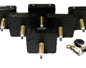 Six Pack High Torque Silent Sweep Clock Movements With The Extended Shaft, 15/16" Threaded, Total 1-1/4" Including Hand Stem, Extra Long