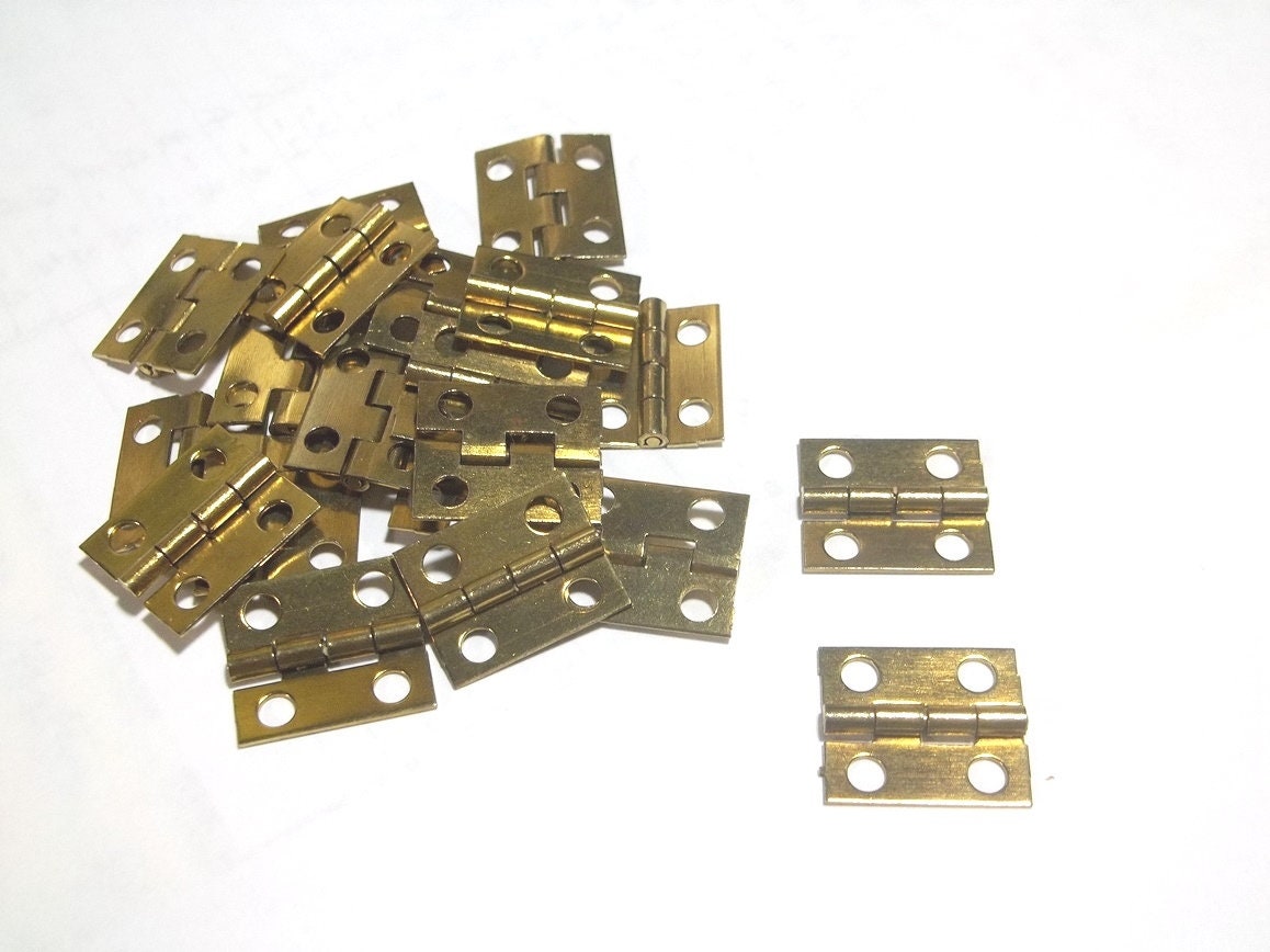 20 Brass Plated Hinges for Jewelry Boxes Craft Projects Etsy