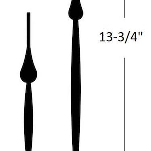 Number 10 Clock Hands, 13-3/4&quot; Black Spaded Hands