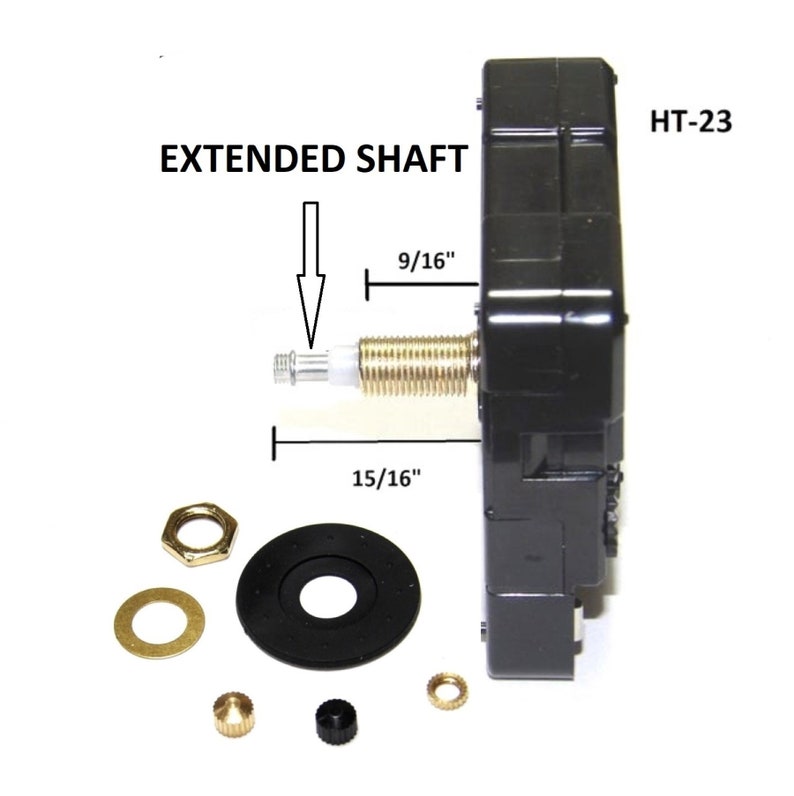 High Torque Quartz Clock Movement SILENT SWEEP w/Extended Shaft For Long Hands, Sweep Motion image 4