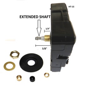 High Torque Quartz Clock Movement SILENT SWEEP w/Extended Shaft For Long Hands, Sweep Motion image 2