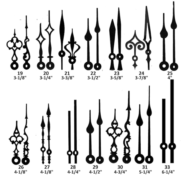 10 Pairs of Black or Brass New Clock Hands for Scrapbooking, Steampunk ...