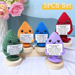 Tapón anal de apoyo emocional divertido y adorable, tapón anal de crochet, tapón anal de crochet, colección de crochet para mesita de noche, regalo de broma perfecto para reír.