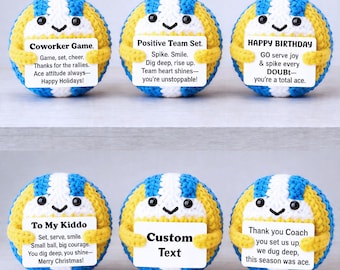 Handmade Crochet Volleyball Amigurumi,Positive Sports Keepsake,Office Bulk Gift,Gift for Coworker Game/Team Set/Kiddo/Coach,Birthday Gift