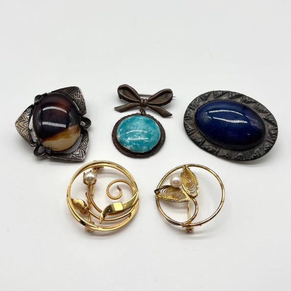 Valuable Vintage Brooches Antique Costume Jewelry Value LOT Of