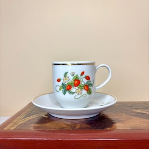 Avon Vintage Mini Strawberry Teacup and Saucer