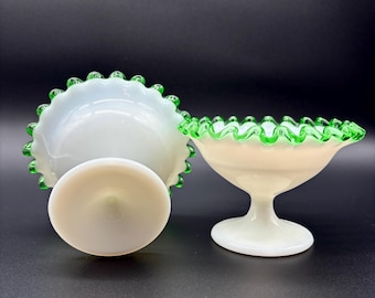 希少　fenton エメラルド　クレスト　アメリカ　ビンテージ　ミルクグラス Fenton Emerald Crest Milk Glass, 10