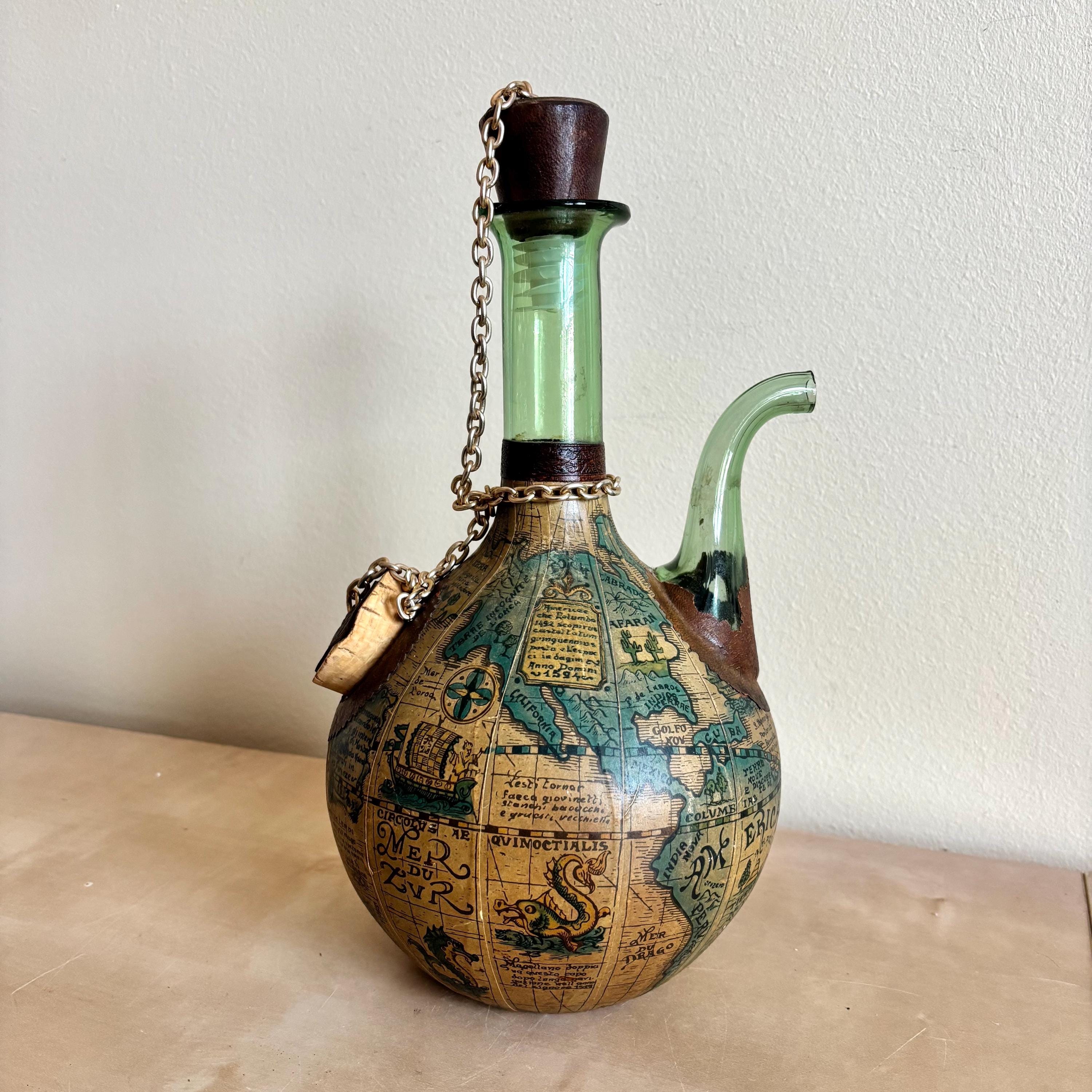 Vintage italian leather wrapped decanter - Etsy 日本