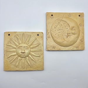 90s Celestial Sun & Moon Wall Decor, Vintage Whimsigoth Astrology Art Hangings