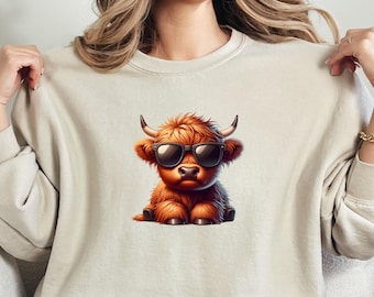 Sudadera de vaca de las tierras altas, sudadera con cuello redondo de vaca de las tierras altas, sudadera con capucha de vaca linda, sudadera con cuello redondo del oeste, camiseta de vaca de las tierras altas, regalos de vaca, camiseta de vaca c30