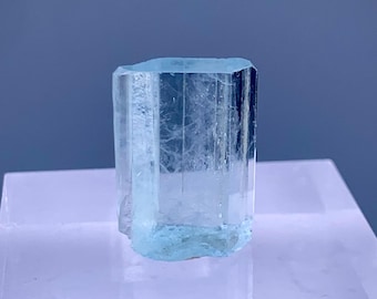 Terminated Blue Aquamarine with Rare DNA Helix Inclusion Crystal , 20.30 Carats