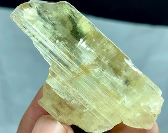 Complex Termination Yellow Kunzite crystal minerals
