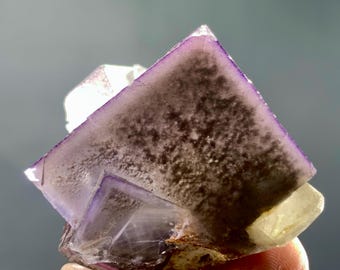 Natural Phantom Purple Fluorite Crystal , 51.29 GRAM