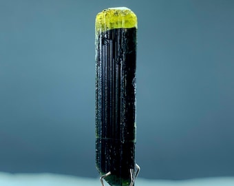 Terminated Damage Double side green cap Tourmaline crystal