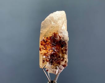 Terminated Topaz Crystal Combine Garnet Inclusion 38.25 Cts