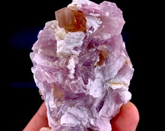 Natural Brown Topaz Combine With Pink Lepidolite Mica Specimen