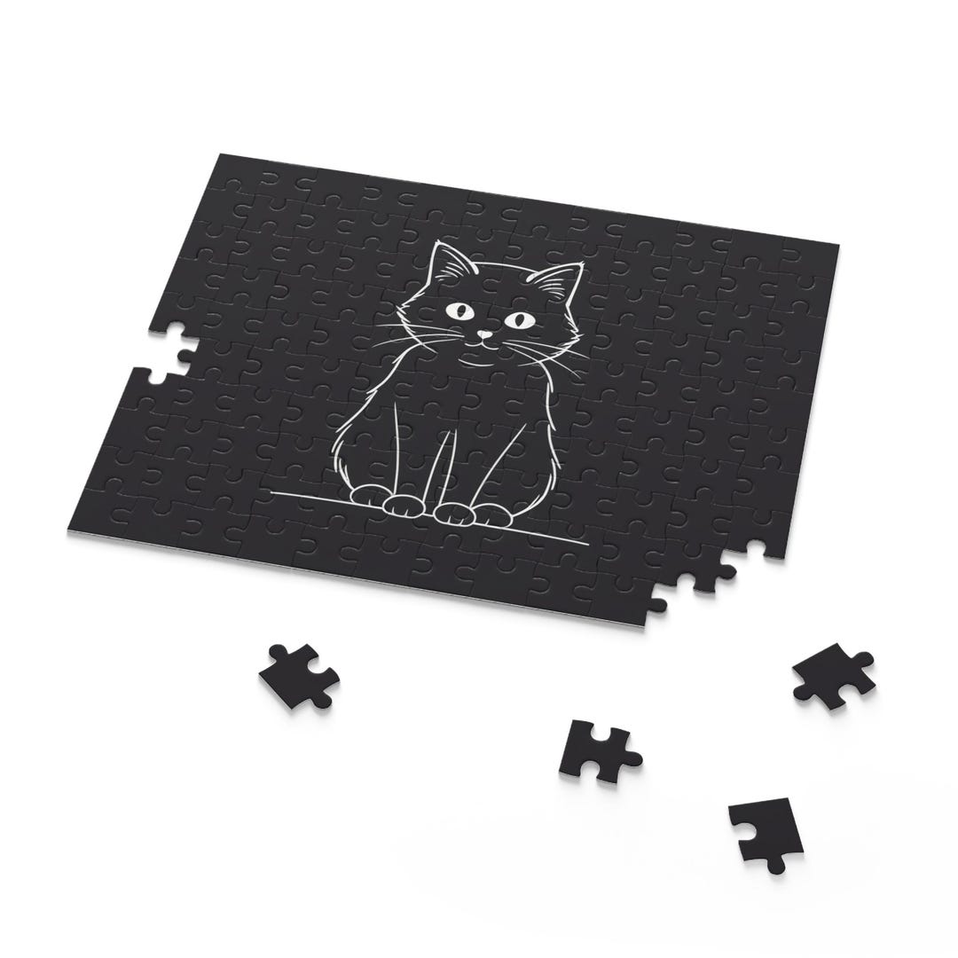 Puzzle Cat Black and White Difficult 120/252/500-piece Gift Interior ...