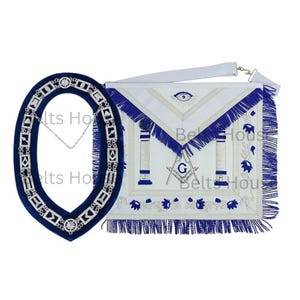 Masonic Regalia Master Mason Apron hand embroidered apron and chain collar