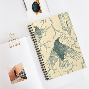 Quaderno a spirale artistico - Elegante design a forma di corvo, diario, schizzi, regalo per scrittori, amanti della natura, decorazioni di Halloween