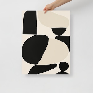 Monochrome Melody Minimalist Wall Art Black and White Abstract Decor Elegant Monochrome Art Print for Modern Home and Office