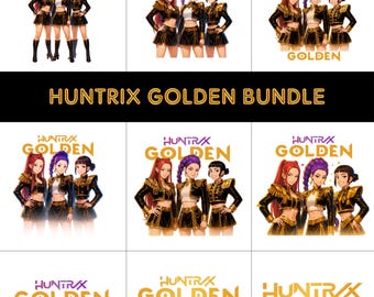 Huntrix Golden PNG Clipart Bundle: Kpop Girl Band (Digital Download)