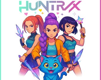 Kpop Huntrix PNG Bundle: Saja Girls Anime Fan Art (Digital Download)