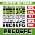 Gamer Minecraft Font SVG Bundle | Mine Alphabet Letters and Numbers | Cricut and Silhouette svg PNG PDF | Personalized birthday letters product logo
