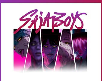 Saja Boys Kpop Watercolor Clipart: Anime Fan Art Bundle, K-pop (Digital Download PNGs)