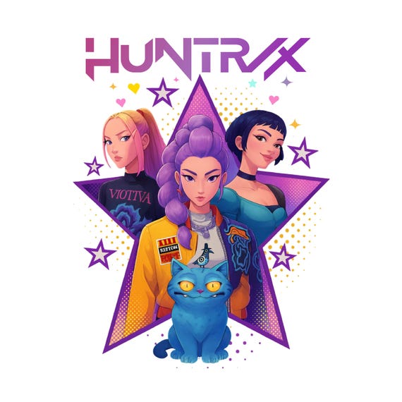 Kpop Huntrix PNG Bundle, Demon Hunters Fan Art (Digital Download)