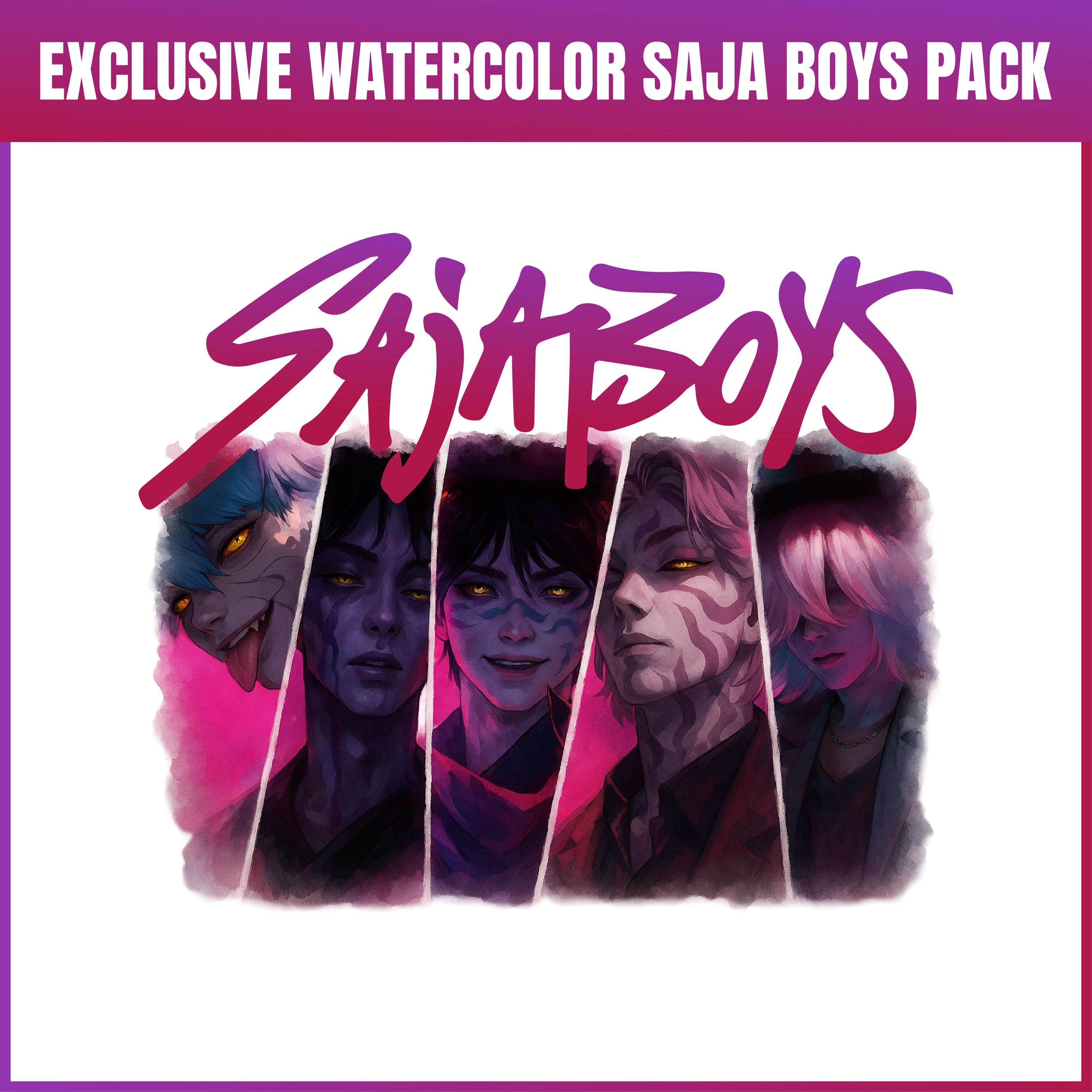 Saja Boys Kpop 水彩クリップアート：アニメファンアートバンドル、K